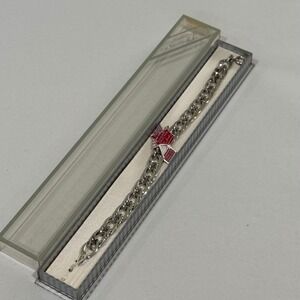 Jacoby-Bender Bracelet Women Silver Sterling Rhodium Geometric Link Vintage NOS